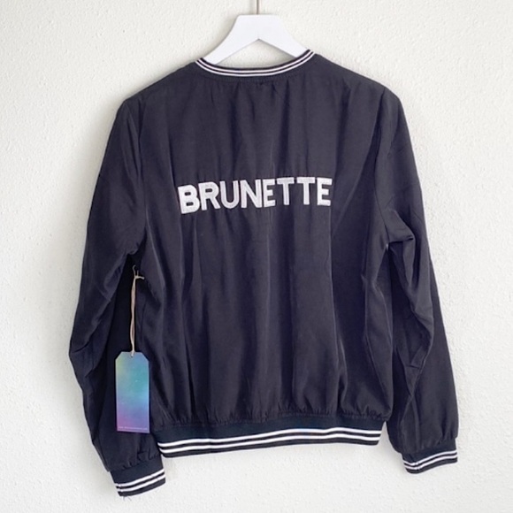 SHOW ME YOUR MUMU Brunette Bomber Varsity Jacket - Picture 1 of 6